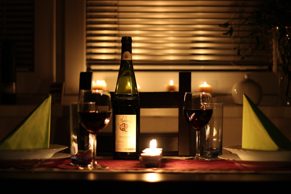 Romantic bath for 2