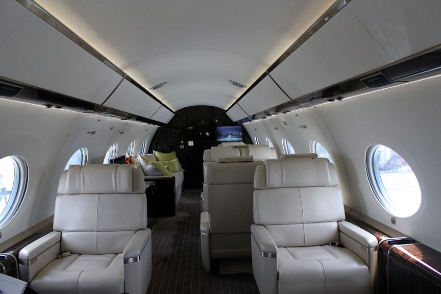inside a private jet