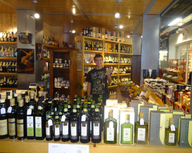 Olive oil shop in Italy