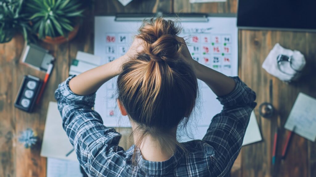 Traveler feeling overwhelmed while planning a trip, highlighting the value of working with a Fort Collins luxury travel advisor