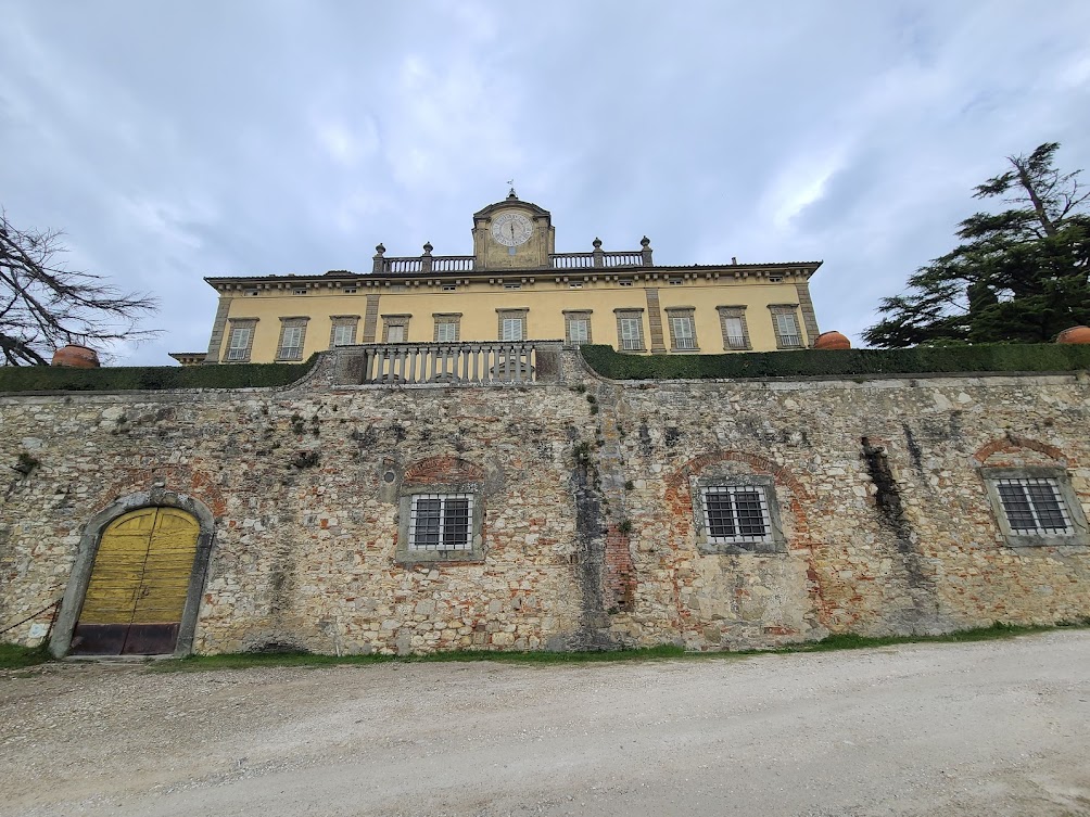 Historic Torre a Cona villa and wine estate in the Tuscan countryside near Florence, a luxury vineyard estate known for wine tastings and countryside stays.