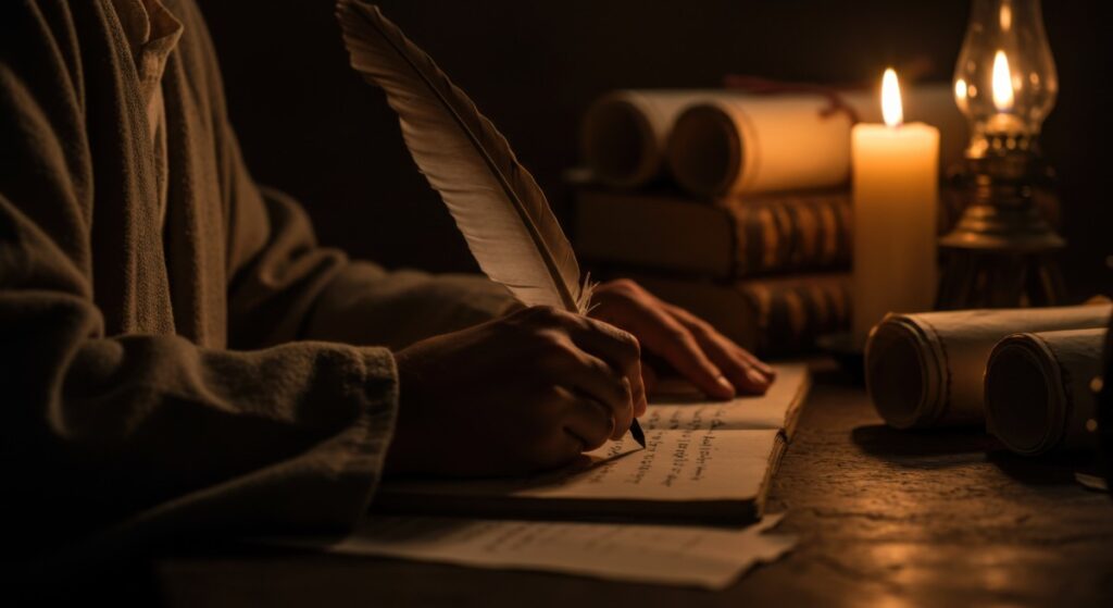Writing by candlelight in another century — the immersive, transporting feeling that Outlander fans chase all the way to the Scottish Highlands