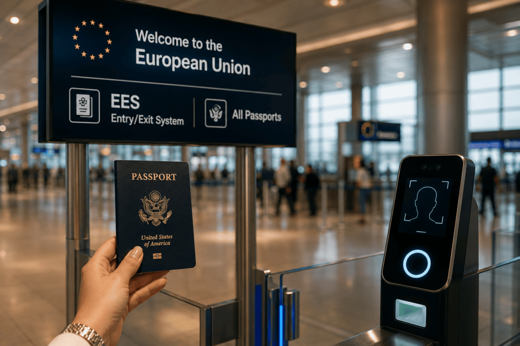 An Amore Travel Designs passport holder rests beside a JFK to Rome boarding pass, a map of Italy, and a leather notebook of itinerary ideas, the quiet start of a custom-planned European escape.